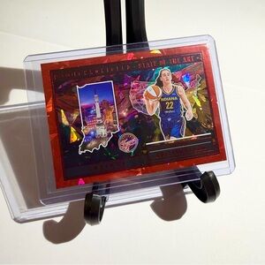 Caitlin Clark Basketball Card Red Cracked Ice Panini Chronicled State of the Art